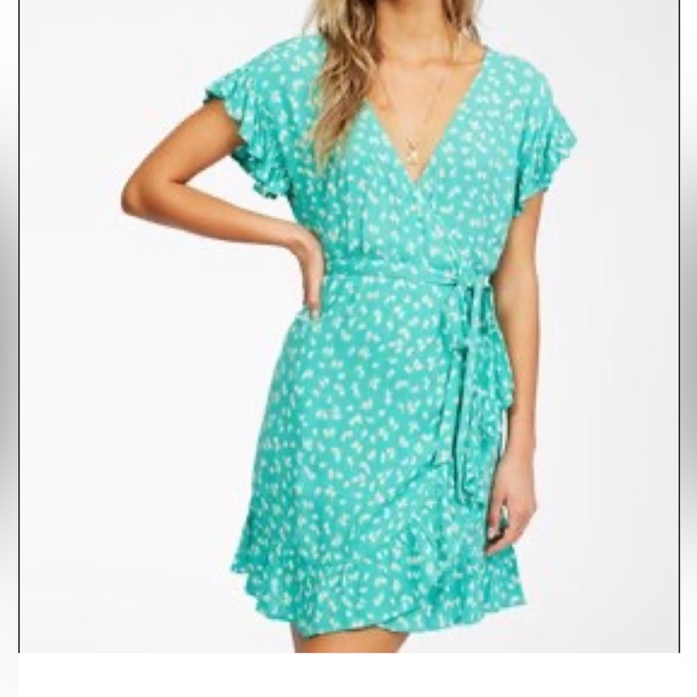 Billabong Wrap and Roll Dress in Teal size L